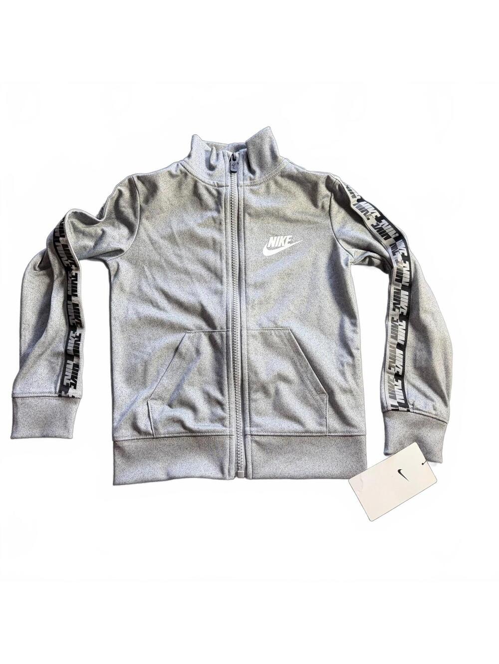 NIKE boys Heather grey boys full zip up high neck lightweight jacket size 4 NWT